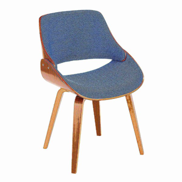 Lumisource Fabrizzi Dining/Accent Chair in Walnut and Denim Blue CH-FBZZNL WL+BU
